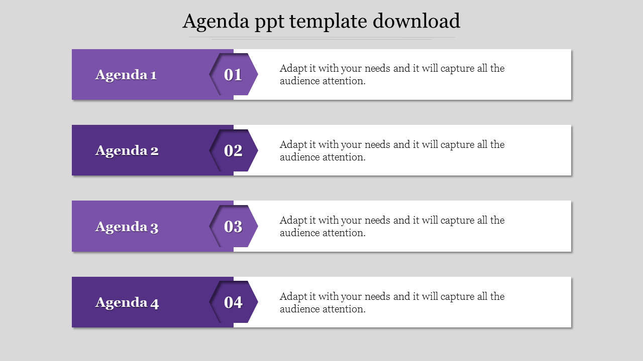 Free - Get Our Predesigned Agenda PPT Template Download Slides